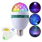 Lâmpada Globo De Luz Led Rgb Giratória Redonda - Lâmpada Led Giratória