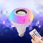 Lâmpada LED 12w E27 RGB Colorida com Caixa de Som Bluetooth e Controle Remoto