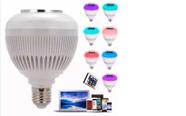 Lampada led 6w rgb caixa som bluetooth controle wj-l2