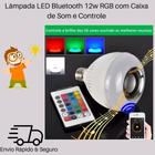 Lâmpada LED Bluetooth 12w RGB com Caixa de Som e Controle Ilumine seu ambiente e ouça música