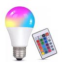 Lâmpada LED Bulbo RGB 3W Colorida Bivolt com Controle Remoto