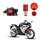 Lâmpada Led Freio 2 Polos Sequencial Strobo Moto CBR250R 2012 2013