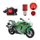 Lâmpada Led Freio 2 Polos Sequencial Strobo Moto Ninja ZX 7 750CC 2001 2002 2003