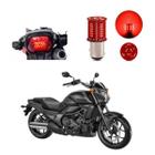 Lâmpada Led Freio 2 Polos Sequencial Strobo Moto VTX 1800C 2005 2006 2007