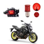 Lâmpada Led Freio 2 Polos Sequencial Strobo Moto XJ6 2015 2016 2017 2018 2019 2020 2021