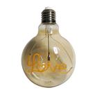 Lampada Led Love Vintage Mensagem 4w Branco Quente Casa Comercio