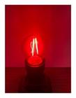 Lampada Led Mini Bulbo E-27 Luz Vermelha 2w Stella Sth6340vm