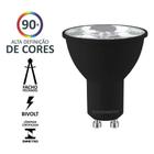 Lâmpada LED MR16 Alto IRC R9 GU10 6,5W 2700k 10 350lm Preta - SAVE ENERGY