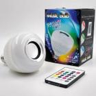 Lampada Led Rgb Caixa Som Bluetooth Controle Remoto 2 Em 1 Mp3 Luz Multicolorida