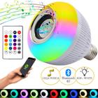 Lâmpada Led Rgb Com Bluetooth Para Música Som + Controle