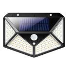 Lâmpada Luminária Solar com 100 Leds Sensor de Presença Recarregável Quintal e Área Externa - DRAIK