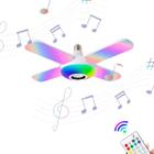 lâmpada musical colorida de led 4 pétalas economica bluetooth festa resenha banheiro quarto decoração com controle remoto