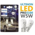 Lâmpada Philips Ultinon Pro3100 Ultra Led W5W T10 Branco6500k Pingo Automotiva Universal Luz Interna LanternaFarolete