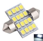 Lampada torpedo 16 led c5w 31 mm branco 12v