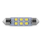 Lâmpada torpedo 42mm 6 leds branco 12v 10 pçs luz de teto e luz de placa