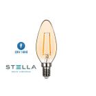 Lampada vela lisa vintage filamento 2w 2400k 220v stella