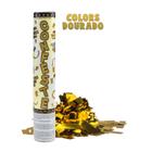 Lança Confete Confeste Laminado Colors Dourada - 30 cm - Mundo Bizarro