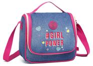 Lancheira Escolar Kika - Girl Power Azul