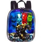 Lancheira Infantil 3D Costas Avengers Marvel HULK Ferro THOR Azul - Maxtoy