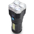 Lanterna 4 LED Recarregável Portatil Alto Brilho Com Strob