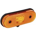 Lanterna lateral LED amarelo com retrorefletivo sem suporte com cabo bivolt Acrílico Medidas C120xA46xP17mm