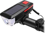 Lanterna Solar para Bicicleta: Farol Dianteiro com Sirene e Buzina para Passeios Noturnos e Aventuras na Montanha