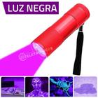 Lanterna Ultra Violeta Luz Negra 9 LED UV Para Detecção Notas Falsas, Urina, Impurezas - LT406