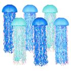 Lanternas de medusa suspensas OBXT Gradient Blue, pacote com 6