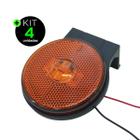 Lanternas Lateral Carreta LED Âmbar Laranja 65mm com Suporte com Fio 12V 24V