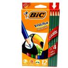 Lapis de cor 12 cores bic evolution acompanha 4 lapis preto