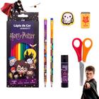 Lapis De Cor 12 Cores Harry Potter - Kit Escolar 6 Peças - Leonora