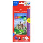 Lápis de Cor 12 Cores + Kit Escolar Faber-castell