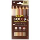 Lápis de Cor 12 Cores Tons de Pele Multicolor