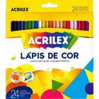 Lápis De Cor 24 Cores Escolar Pintar e Desenhar Acrilex