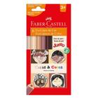 Lápis de cor 6 cores jumbo caras e cores triangular 125006CC - Faber-Castell