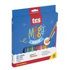 Lápis de Cor Aquarelável Mega Aqua 24 Cores + Pincel -Tris