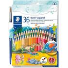 Lápis de Cor Aquarelável Staedtler Noris 36 Cores + Pincel 144 10nd3603 1 1