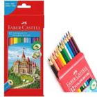 Lápis De Cor Colorir 12 Cores Faber Castell Ecolápis Sextavado Volta às Aulas