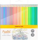 Lápis de cor Compactor art color pastel com 24 cores
