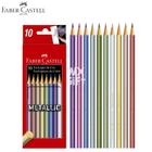 Lápis de Cor Eco Pastel e Metallic com 10 Cores - Faber-Castell / WX Gift