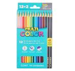 Lápis de Cor Ecolápis  kit com 12 Cores  coloridas + 2 Lápis Grafite - Multi Color