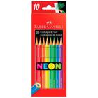 Lápis De Cor Faber Castell 10 Cores Neon Ecolapis Sextavado - FABER-CASTELL