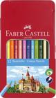 Lápis de cor Faber-Castell 115801 hexagonal 12 com estojo de metal