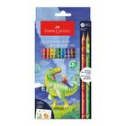 Lapis De Cor Faber-Castell Dinossauro 12 Cores + 2 Cores Misturinha