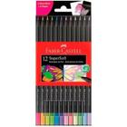 Lápis de Cor Faber-Castell Supersoft 12 cores (6 Neon + 6 Tom Pastel)