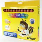 Lápis de Cor Jumbo 12 Cores 11 MM com Apontador Acrilex