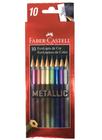 Lápis de Cor Metálica Metallic Faber Castell com 10 Cores