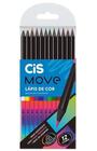 Lápis de Cor Move Cores Vibrantes com 12 Cores da Cis Ref 52.0685