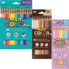 Lápis de Cor Multicolor 58 cores (36 cores básicas + 12 cores Tons de Pele + 10 cores Tons Pasteis)