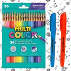 Lapis De Cor Multicolor Cores Fortes Vibrantes - 36 Cores com Marca Texto
